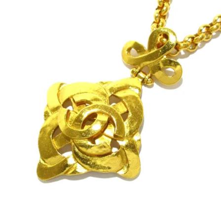 Chanel Vintage Pre-owned Metal necklaces gul, Dam Vintage Smycken, Dam, Storlek: ONE SIZE