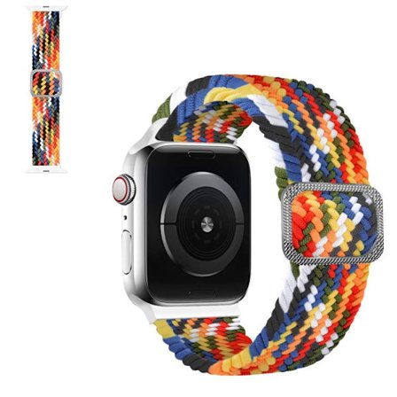 Apple Watch 42mm - 44mm klockarmband med nylonflätning - Regnbågsfärg