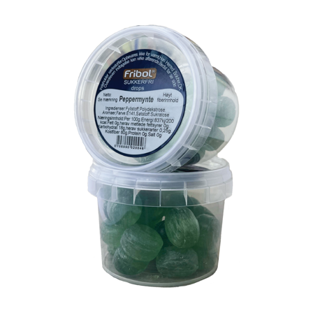 Fribol Sukkerfri Drops Peppermynte, 65 g