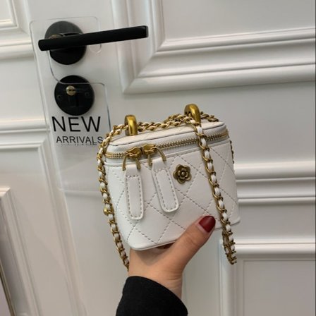 Valkoinen Ins mini rombiketju pieni laukku naisten muoti yksi olka lähetti pieni neliö laukku laatikko laukku