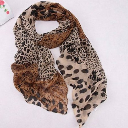 Mode Lady Leopard Print Scarf Långa Scarves Mjuk strandscarf Leopard