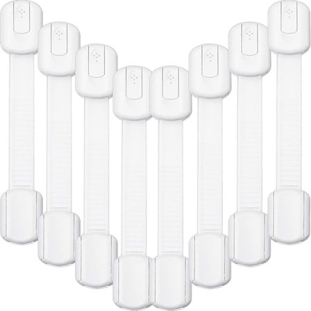 Barnebeskyttelseslåser, Tinabless Baby Safety Locks med Justerbar Stropp, 3m Lim og Låsesystem