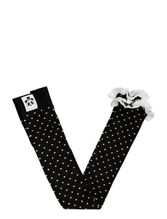 Mini Rodini Polka Dot Lace Edge 1-Pack Leggings - Black - 116/122