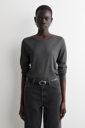 COS Women's 24/7 Long Sleeve T-Shirt in Grey