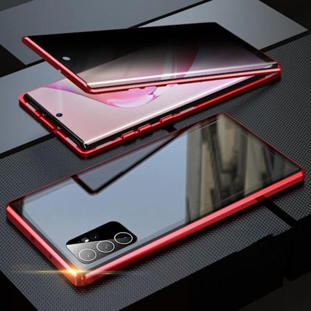 Anti-peep Magnetic Case kompatibel, dubbelsidigt cover härdat glas