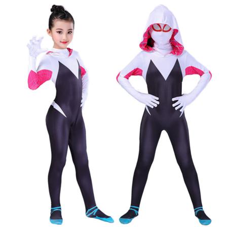 IC Halloween Hämähäkkityttö Gwen -naamio Cosplay-asu Lapselle zy 130