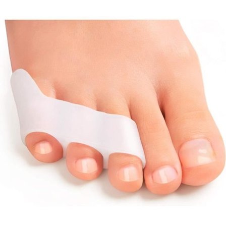 8 stk. små tåskillere for å korrigere overlappende tær, gel-tåskillere for separasjon