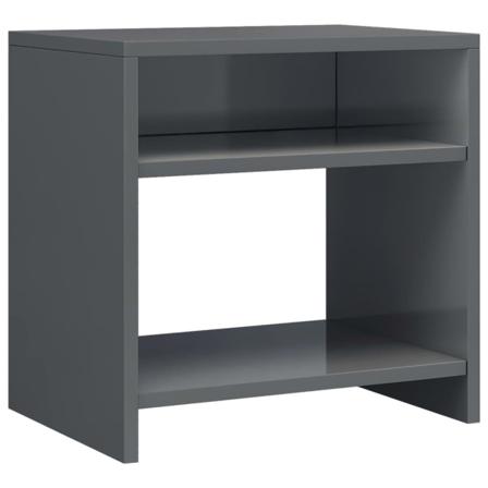 Vidaxl Sängbord Grå Högglans 40x30x40 Cm Konstruerat Trä Grå