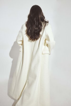 NA-KD Gerader langer Mantel - Mäntel - OffWeiß - EU 38