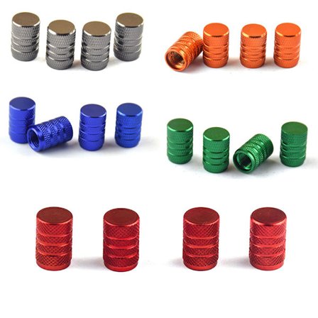 20 stk. ventilhetter for bildekk, ventilhetter i aluminium med gummiring for biler, SUV-er, sykler, lastebiler, motorsykler 5 farger G