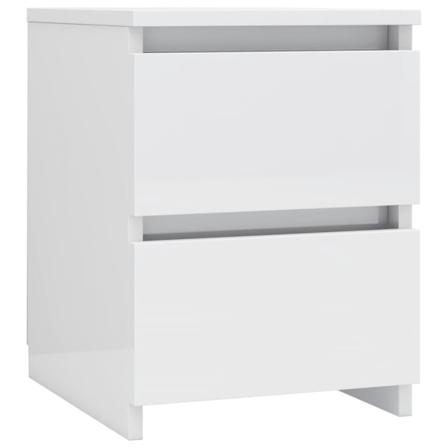 Vidaxl Sängbord Vit Högglans 30x30x40 Cm Konstruerat Trä Vit