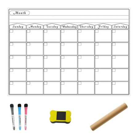Raderbar kalender för kylskåp Magnetiska whiteboard-kalendrar Månads-/veckoplanerare Organizer Daglig anteckningsbok