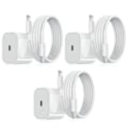 3-pakning - Lader for iPhone - Hurtiglader - Adapter + Kabel 20W Hvit en one size iPhone 3-Pakning iPhone(NT) 3-Pakning iPhone