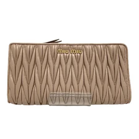 Miu Miu Pre-owned, Pre-owned Leather wallets Beige, Dames, Maat:ONE Size