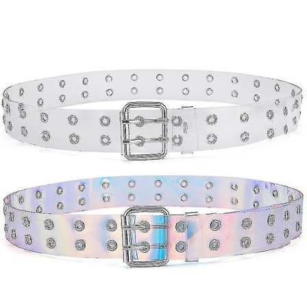 Dubbel Punk Rock Midjebälte Dubbel Spets Spänne Midjeband Retro Färgglatt Bälte