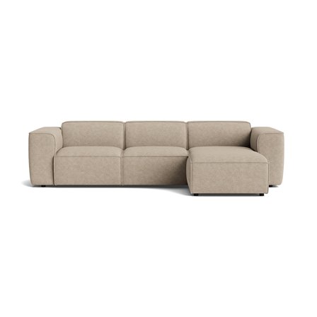 Vendbar Aura Chaiselong Sofa, Aragon Grå/Beige - Komfortabel hjørnesofa med justerbar chaiselong, 303x165x73cm - Perfekt til afslapning