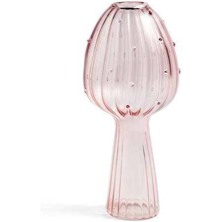 Dekorativ Soppvase, Søt Blomstervase, Romdekor, Unik Rød Glassvase for Hjem/Kjøkken/Kontor Dekor