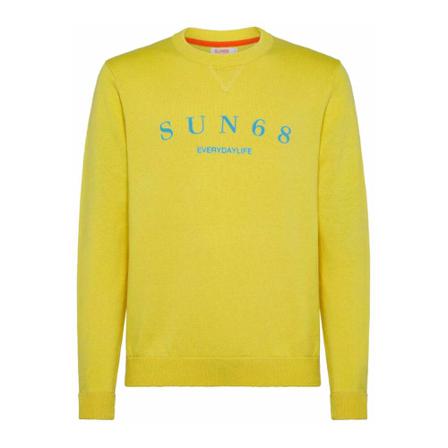 Sun68, Round-neck Knitwear Żółty, Mężczyzna, Rozmiar: 2XL