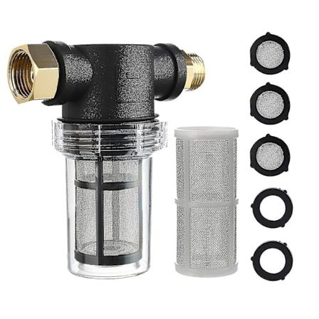 Puutarhaletkun siivilä painepesurin tuloon, sedimentin linjansisäinen suodatin, 40 meshin seula, ylimääräinen 100 mesh