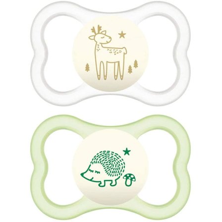 Mam Air Night Ciuccio Luminoso Silicone 6+ Neutro 2 Pezzi
