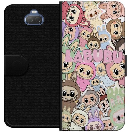 Yhteensopiva Lompakkokotelo Sony Xperia 10 Ruusunpunainen kawaii-kompositio, jossa on söpöjä piirrettyjä hahmoja ja pehmeitä muotoja