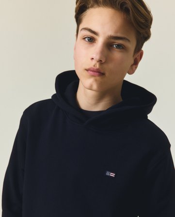 Lexington Teen organic cotton logo hoodie, dark blue