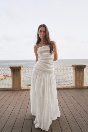 Maria Kragmann x NA-KD Jupe longue à taille soulignée - Jupes longues - Blanc - EU 34