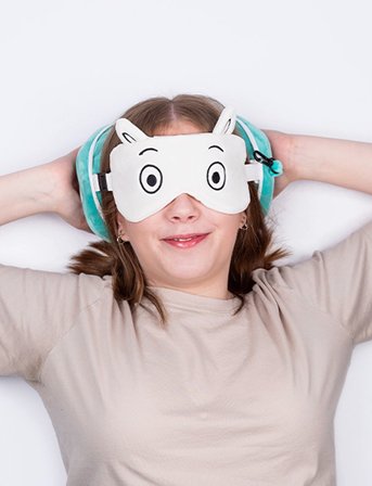 Puckator Relaxeazzz Adoramals Maddie The Axolotl Travel Pillow & Eye Mask - Green - ONE SIZE