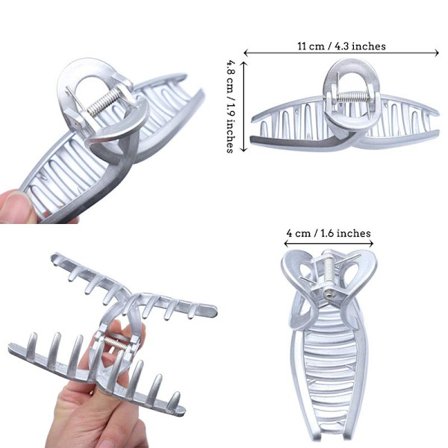 3 farger klo hårnål hårklemme sklisikker klo hår plast sølv