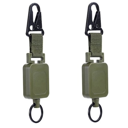 Udtrækkelig jojo-nøglering med karabinhage 2-pak