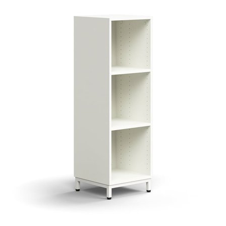 Bookcase QBUS, 2 shelves, leg frame, 1252x400x400 mm, white