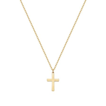 Guldkorshalsband för kvinnor, 18K guldpläterat litet kors P,ZQKLA