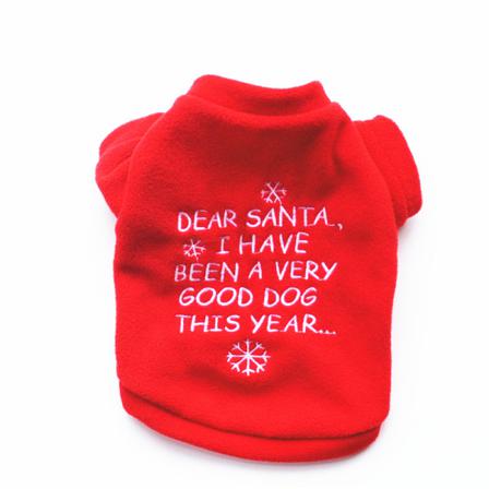Pet Dog Plysch Kläder Jul Print Vinter Varm