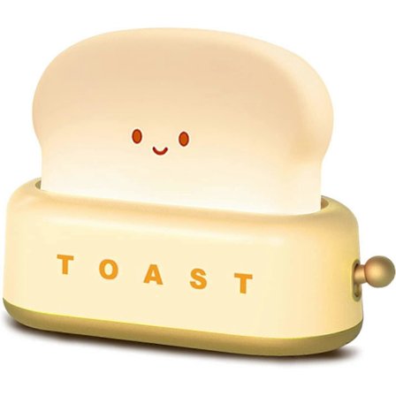 Toast-yövalo, söpö yövalaisin, USB-ladattava ajastettava lasten yövalaisin tytöille vauvanhuoneen sisustuslahjaksi (keltainen)