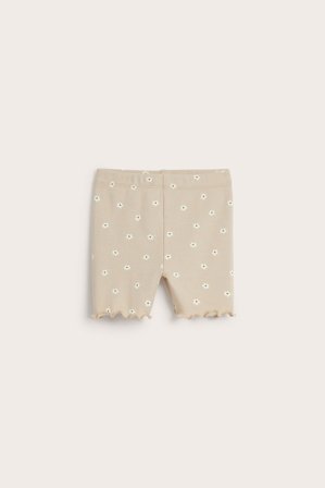 Kappahl | Blomstrete sykkelbukse Beige 68 | Beige
