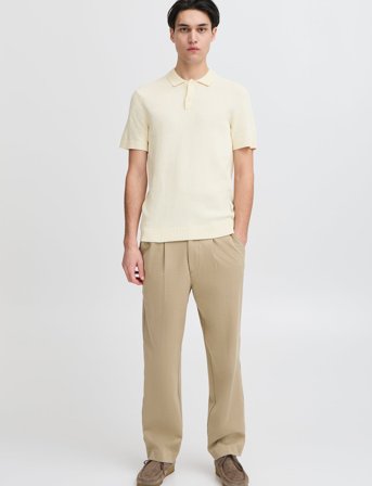 Casual Friday Cfaiden Ss Structured Polo Knit - Cream - L