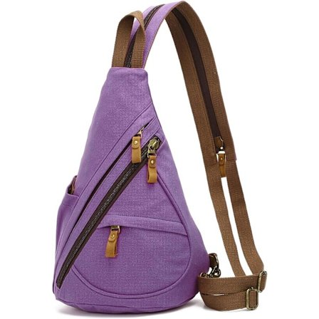 Canvas Sling Bag - Liten Crossbody ryggsäck Shoulder Casual Daypack ryggsäck för män kvinnor