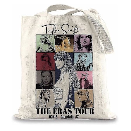 Taylor Swift The Eras Tour Canvas Handlepose - Skulderveske - Shopperposer - Gaver til TS-fans - Musikkelskende