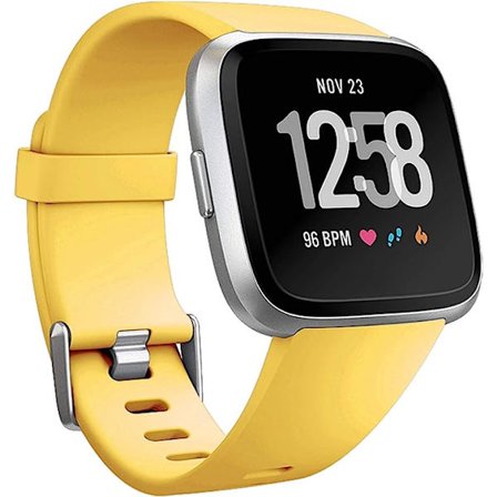 Smartwatch-armbandet är kompatibelt med Fitbit Versa Smartwatch, Versa 2 och Versa Lite se-klockor för kvinnor och män(Mango Yellow-S)