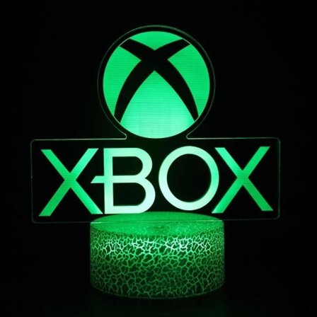 Til Xbox Gaming Room Skrivebordsinstallation Belysningsdekoration på bordet 3d Nattelys Spilkonsolikon Logotyp Sensorlamper Til børn Marineblå syv 