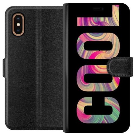 Yhteensopiva Lompakkokotelo Apple Apple iPhone XS Max Nykytaiteellinen typografia taiteilu sanaa LOVE nestemäisissä sateenkaariväreissä mustaa tau