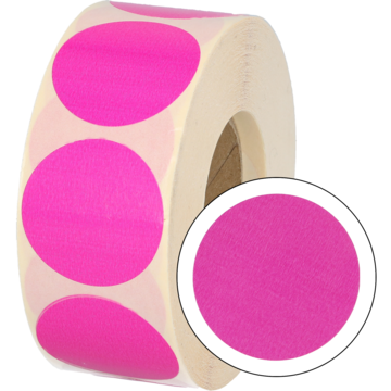 Etikett Rund Cerise 35mm