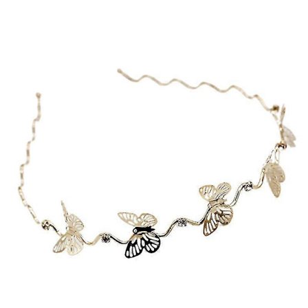 Dobbeltlags metal sommerfugl hårbøjle til kvinder