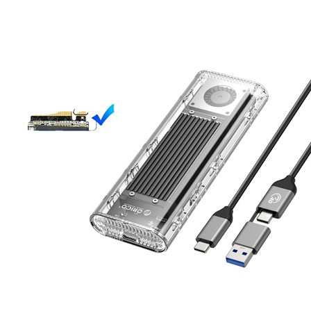 USB4 M.2 NVMe SSD-fodral, 40 Gbps överföringshastighet, inbyggd kylfläkt,med Fan Black