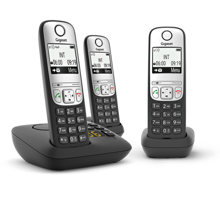 GIGASET A690A Trio - trådløs telefon - svarersystem med anrops-ID + 2 ekstra håndsett