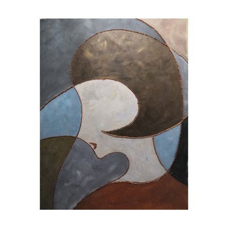 Abstrakti canvas-taulu, 76x100cm, beige/harmaasävyt