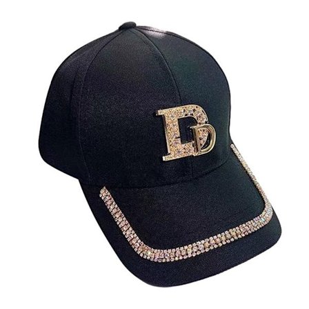 Rhinestones Baseball Kepsar Peaked Cap SVART D SVART D