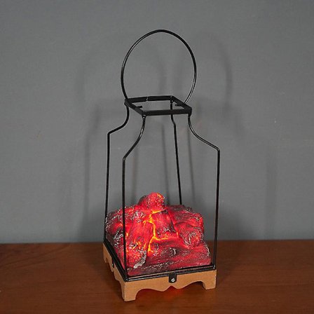 Simulerad Kol Eldstad Ljus Bärbar Riskfri Festival Prydnadslampa Kompatibel med Hemmakontor Ny