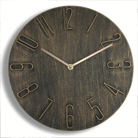 Minimalistisk Analog Väggklocka 30cm - Brons