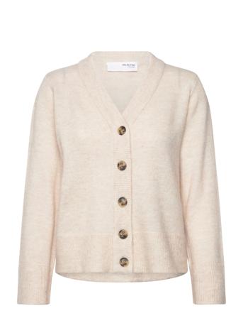 Slfmaline New Ls Knit Short Cardi Noos Cream Selected Femme